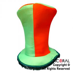 SOMBRERO GALERON FLUO CON FLECOS VERDE Y NARANJA x 1